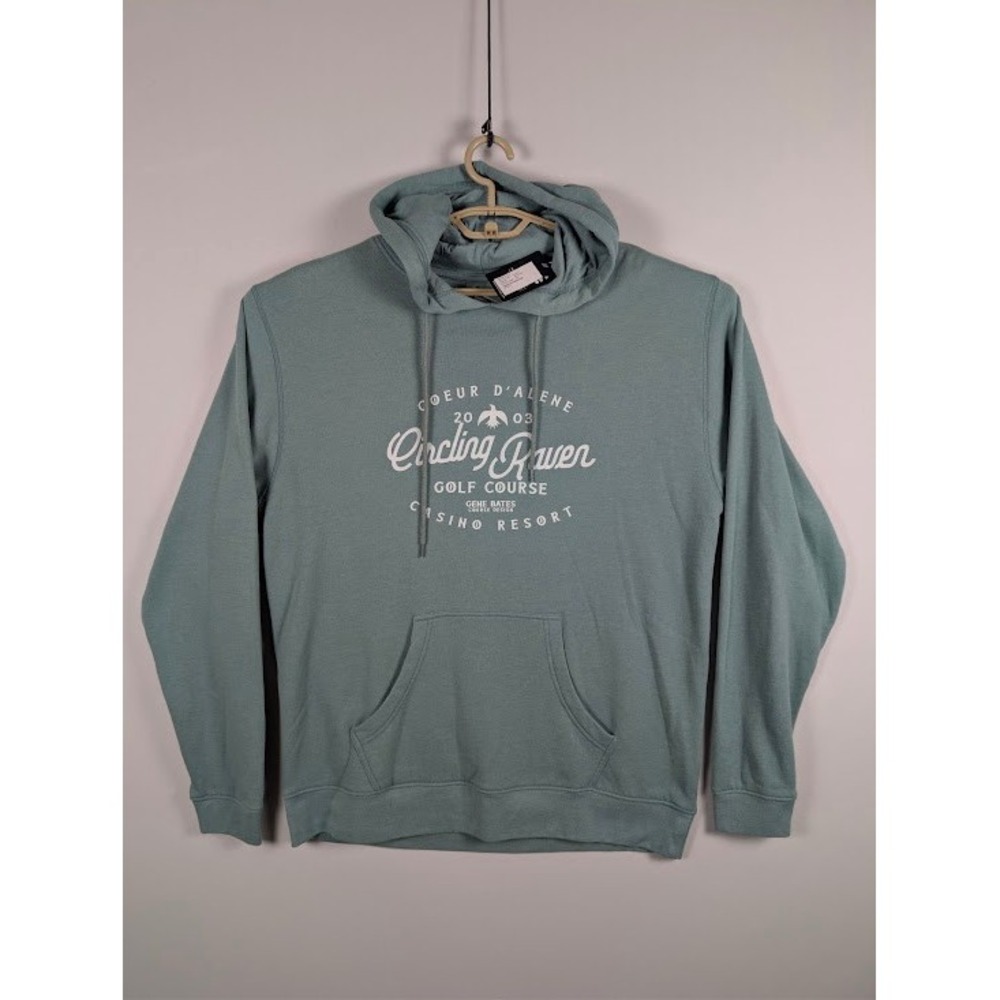 Ahead Circling Raven Golf Course Hoodie Mens L Seagrass Green Coeur D'Alene NEW